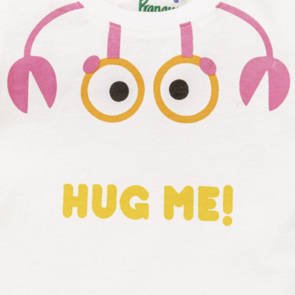 Unisex Baby Printed 100% Organic Cotton T-Shirt - White and Pink - Image 4