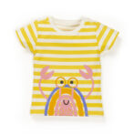 Unisex Baby Printed and Stripes 100% Organic - Yellow and White - Image 2