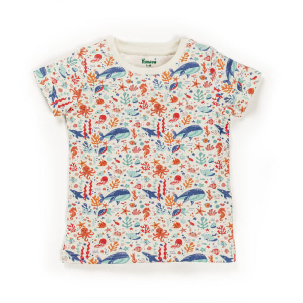 Kids Boys Printed 100%Organic Cotton T-Shirt - White - Image 2