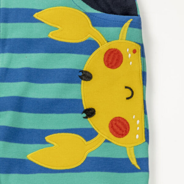 Kids Boys Stripes and Graphic Printed 100% Organic Cotton Pants - Dark Blue and Cerulean Blue - Image 4