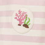 Kids Girls Stripes and Printed 100%Organic Cotton Leggings - Pink and White - Image 3