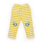 Kids Girls Stripes and Printed 100%Organic Cotton Leggings - White and Yellow - Image 2