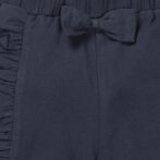 Baby Girls Embroidered 100% Organic Cotton Leggings - Bugle Blue - Image 3