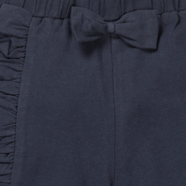 Baby Girls Embroidered 100% Organic Cotton Leggings - Bugle Blue - Image 3