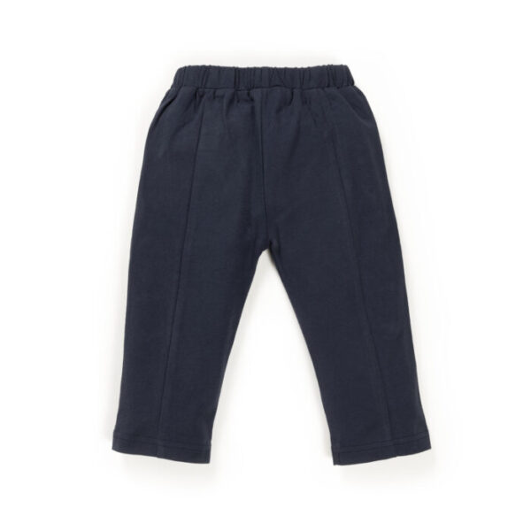 Baby Girls Embroidered 100% Organic Cotton Leggings - Bugle Blue - Image 4