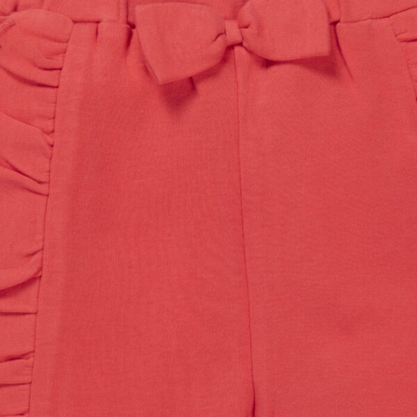 Baby Girls 100%Organic Cotton Leggings with frills - Dark Pink - Image 3