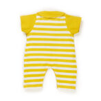 Unisex Baby Stripes and Embroidered Printed 100% Organic Cotton Romper - Yellow and White Stripes - Image 4