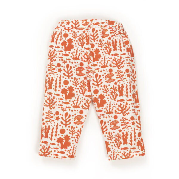 Unisex Baby Printed 100% Organic Cotton Pants - Orange and White - Image 4