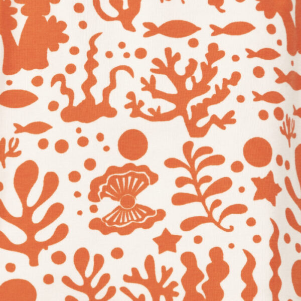 Unisex Baby Printed 100% Organic Cotton Pants - Orange and White - Image 3
