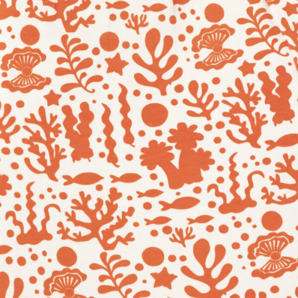 Kids Girls Printed 100%Organic Cotton Shorts - Orange and White - Image 4