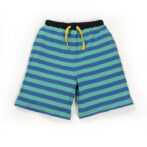 Kids Boys Stripes 100% Organic Cotton Shorts - Cerulean Blue - Image 2