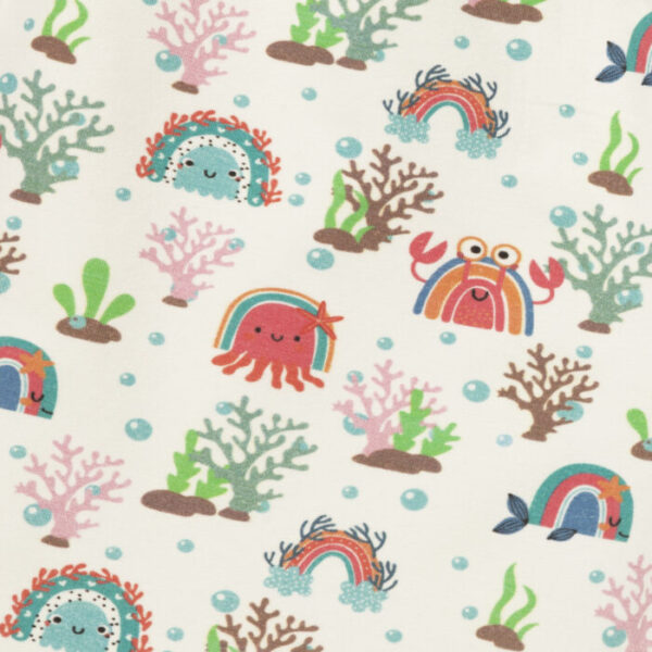 Kids Girls Printed 100% Organic Cotton Shorts - White - Image 3
