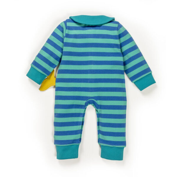Baby Boys Printed 100% Organic Cotton Sleepsuit - Cerulean Blue and Yellow - Image 3