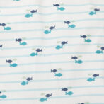 Kids Boystriped and Printed100% Organic Cotton Top and Jeans - Baby Blue and Denim - Image 3