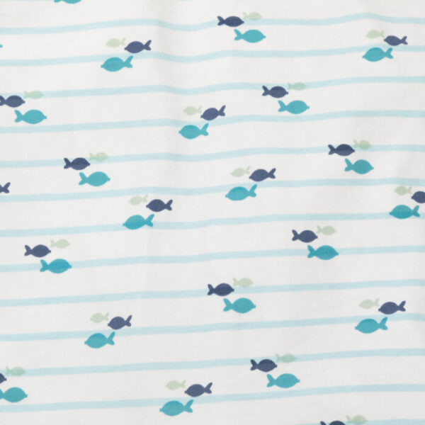 Kids Boystriped and Printed100% Organic Cotton Top and Jeans - Baby Blue and Denim - Image 3
