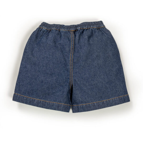 Kids Girls Printed 100%Organic Cotton Shorts - Denim - Image 4