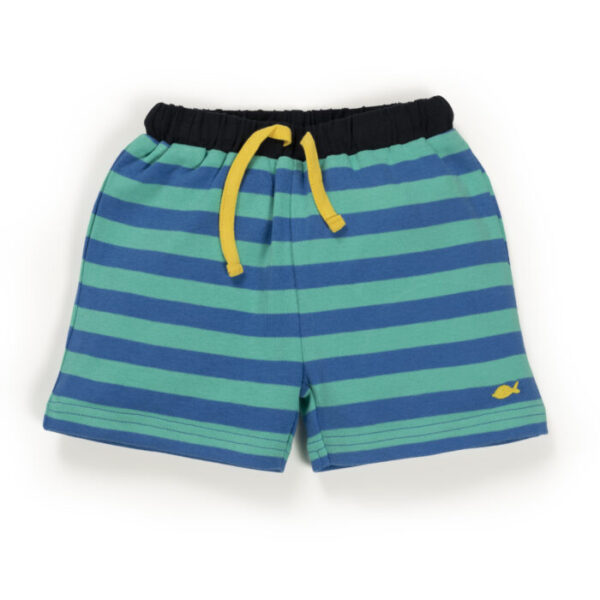 Unisex Baby Stripes 100%Organic cotton Sea Life Shorts - Dark Blue - Image 2