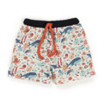 Unisex Baby Printed 100%Organic Cotton Shorts - White - Image 2