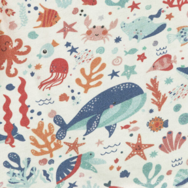 Unisex Baby Printed 100%Organic Cotton Shorts - White - Image 4