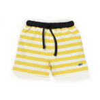 Unisex Baby Printed and Striped 100%Organic Cotton Shorts - Lemon Yellow - Image 2