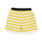Unisex Baby Printed and Striped 100%Organic Cotton Shorts - Lemon Yellow - Image 3