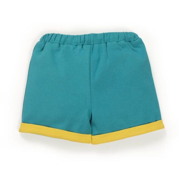 Baby Boys Printed 100%Organic Cotton Tee with Shorts Set - Yellow and Blue - Image 4