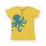 Baby Boys Printed 100%Organic Cotton Tee with Shorts Set - Yellow and Blue - Image 2