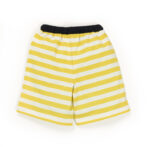 Kids Boys Striped and Printed 100% Organic Cotton Shorts - Lemon Yellow and Blue - Image 3