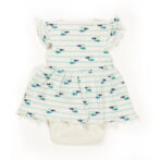 Girls 100% Organic Cotton Columbia Bodysuit - Blue and White - Image 3