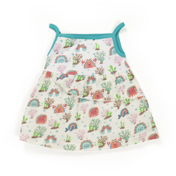Baby Girls 100% Organic Cotton Top and Shorts - Powder Blue - Image 2