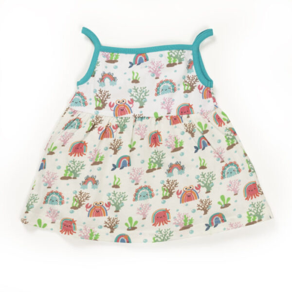 Baby Girls 100% Organic Cotton Top and Shorts - Powder Blue - Image 3