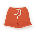 Baby Boys Graphic Printed 100% Organic Cotton Tee with Shorts- White and Orange - Image 2