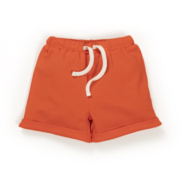 Baby Boys Graphic Printed 100% Organic Cotton Tee with Shorts- White and Orange - Image 2