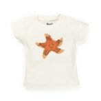 Baby Boys Graphic Printed 100% Organic Cotton Tee with Shorts- White and Orange - Image 4
