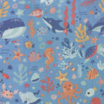 Unisex Baby Printed 100% Organic Cotton Sleepsuit - Indigo Blue - Image 6