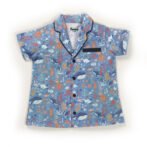 Unisex Baby Printed 100% Organic Cotton Sleepsuit - Indigo Blue - Image 2