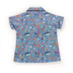 Unisex Baby Printed 100% Organic Cotton Sleepsuit - Indigo Blue - Image 5