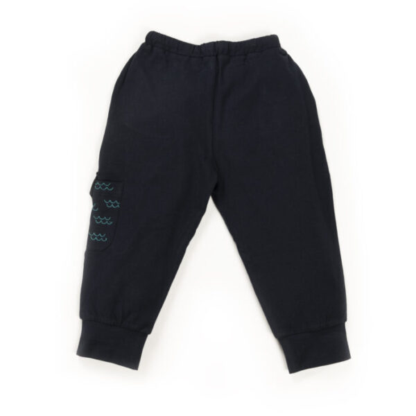 Kids Boys Graphic Printed PRANAVA 100% Organic Cotton Pants - Turquoise Blue - Image 3