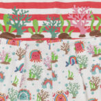 Kids Girls Stripes and Printed 100%Organic Cotton Dungaree - White and Pink - Image 3