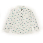 Kids Boys Printed 100%Organic Cotton Shirt - White and Blue - Image 2