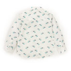 Kids Boys Printed 100%Organic Cotton Shirt - White and Blue - Image 4