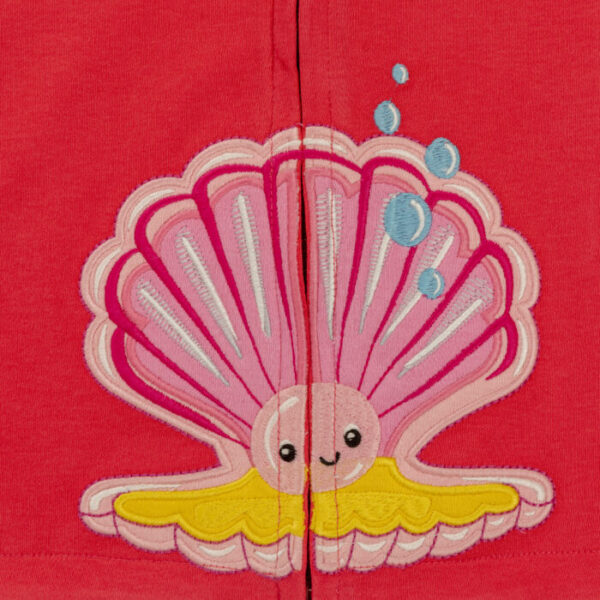 Kids Girls Stripes and Printed 100%Organic Cotton Jacket - Pink and White - Image 4