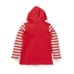 Kids Girls Stripes and Printed 100%Organic Cotton Jacket - Pink and White - Image 2