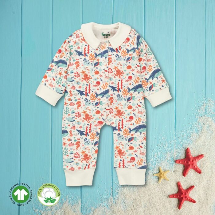 _FIRST CRY FINAL Unisex Baby Printed 100% Organic Cotton Romper - White - Image 1
