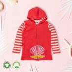 Kids Girls Stripes and Printed 100%Organic Cotton Jacket - Pink and White