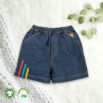 Blue Denim Printed Shorts