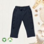 Baby Girls Embroidered 100% Organic Cotton Leggings - Bugle Blue