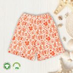 Orange and White Printed Shorts