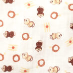 Unisex Baby Damru Printed 100% Organic Cotton Jhabla and Langot Set - White and Brown - Image 4