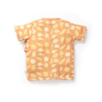Unisex Baby Seashell Printed 100% Organic Cotton Jhabla and Langot Set - Orange and White - Image 3